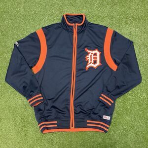 Stitches Detroit Tigers Mens Full Zip Embroidered Track Jacket Size Medium
